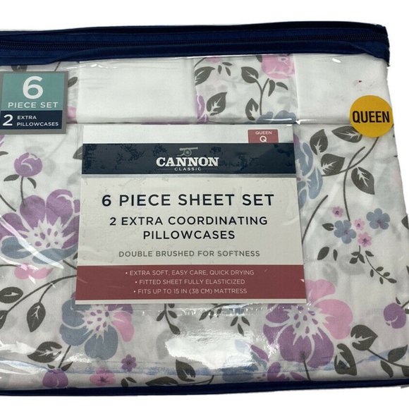 Cannon Other - Cannon Classic Queen Sheet Set Pink Floral 6 Pc.